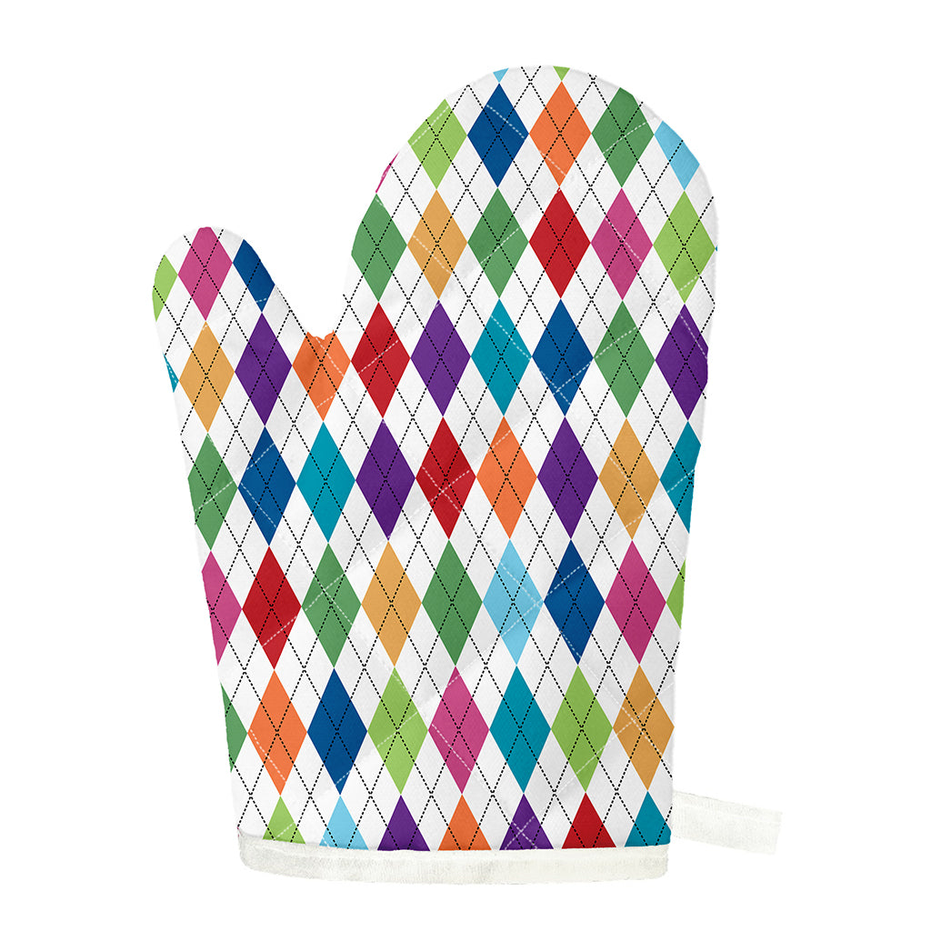 Colorful Argyle Pattern Print Single Oven Mitt