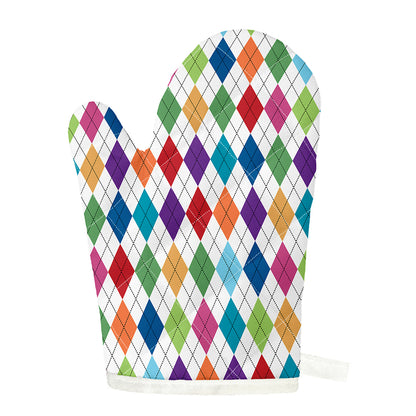 Colorful Argyle Pattern Print Single Oven Mitt