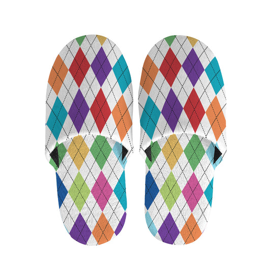 Colorful Argyle Pattern Print Slippers