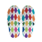 Colorful Argyle Pattern Print Slippers