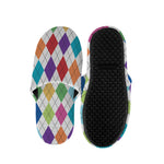 Colorful Argyle Pattern Print Slippers