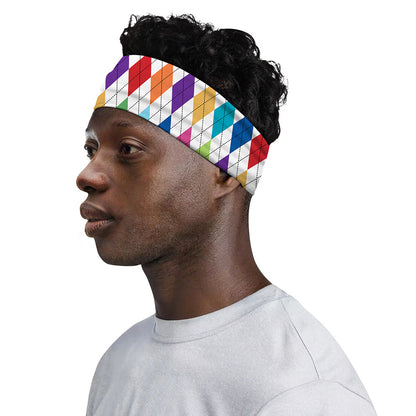 Colorful Argyle Pattern Print Sports Headband
