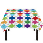 Colorful Argyle Pattern Print Tablecloth