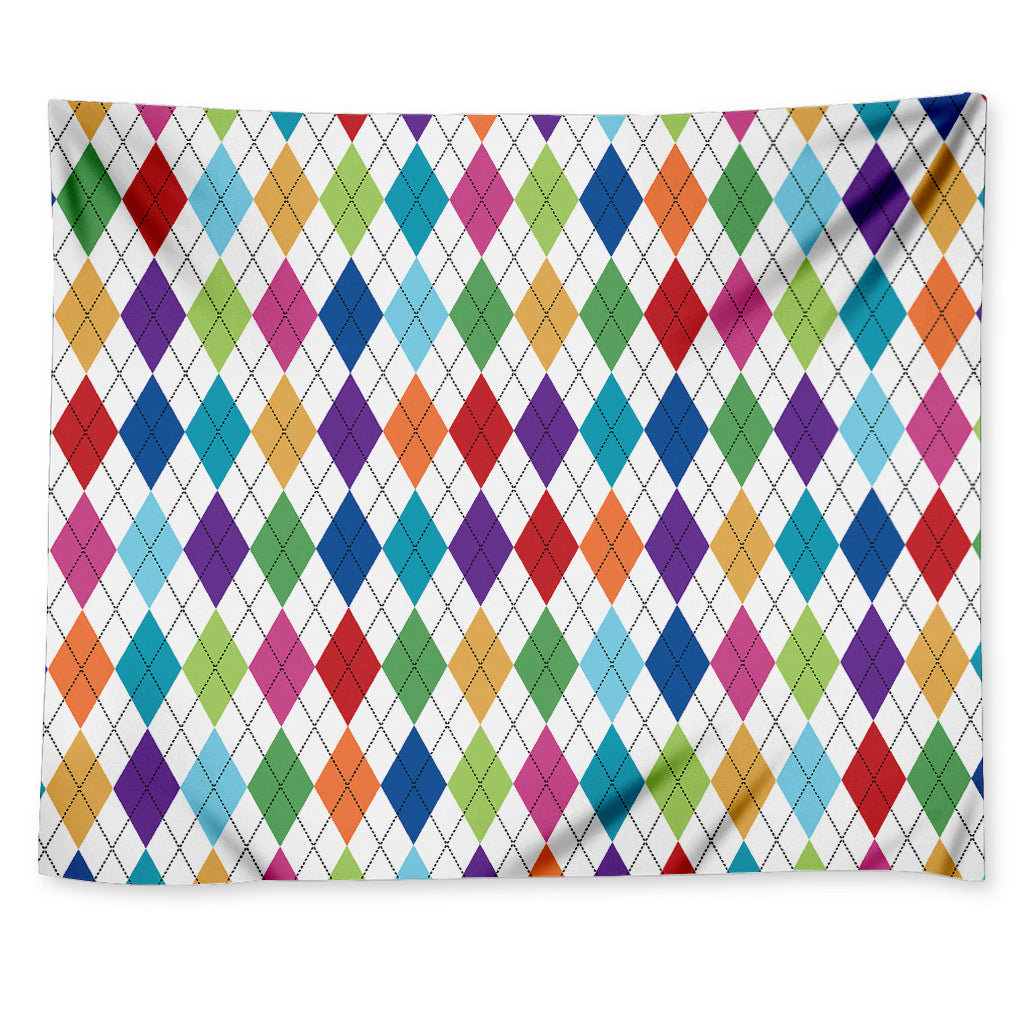 Colorful Argyle Pattern Print Tapestry