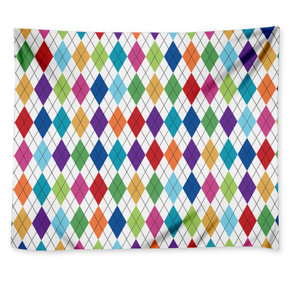 Colorful Argyle Pattern Print Tapestry