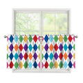 Colorful Argyle Pattern Print Tier Curtains
