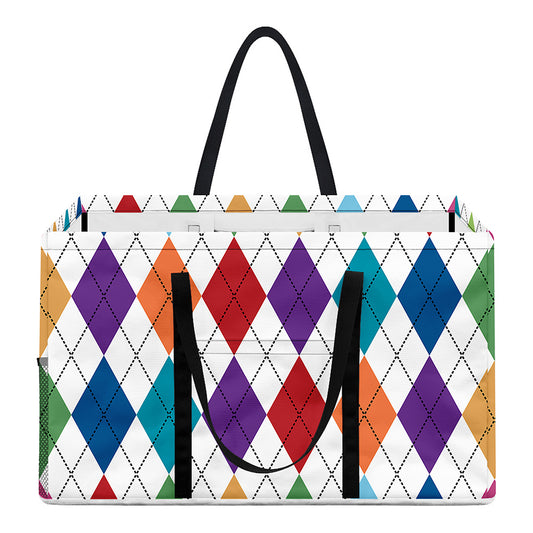 Colorful Argyle Pattern Print Utility Tote Bag