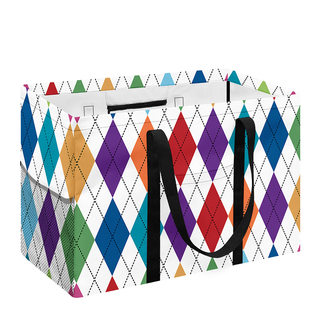 Colorful Argyle Pattern Print Utility Tote Bag