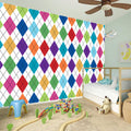 Colorful Argyle Pattern Print Wall Sticker