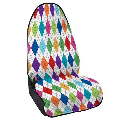 Colorful Argyle Pattern Print Waterproof Car Seat Cover