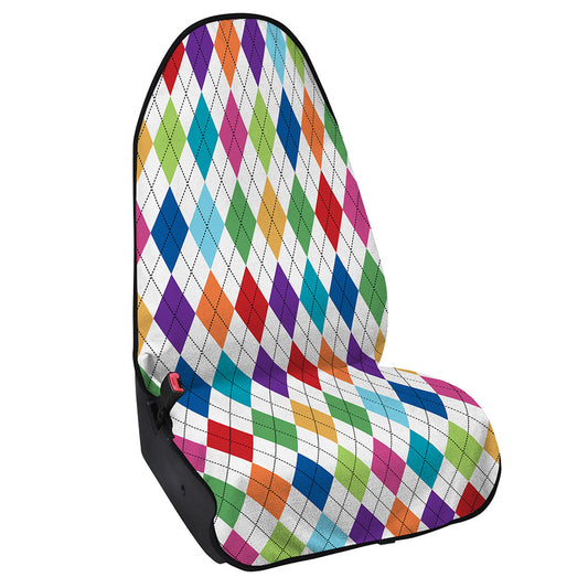 Colorful Argyle Pattern Print Waterproof Car Seat Cover
