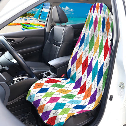 Colorful Argyle Pattern Print Waterproof Car Seat Cover