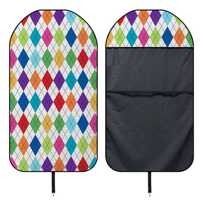 Colorful Argyle Pattern Print Waterproof Car Seat Cover
