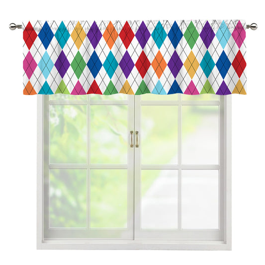 Colorful Argyle Pattern Print Window Valance