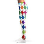 Colorful Argyle Pattern Print Women's Leggings