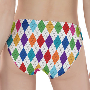 Colorful Argyle Pattern Print Women's Panties