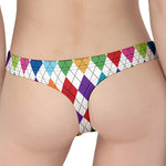 Colorful Argyle Pattern Print Women's Thong