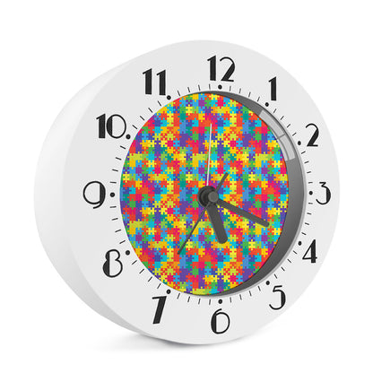 Colorful Autism Awareness Jigsaw Print Alarm Clock