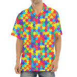 Colorful Autism Awareness Jigsaw Print Aloha Shirt