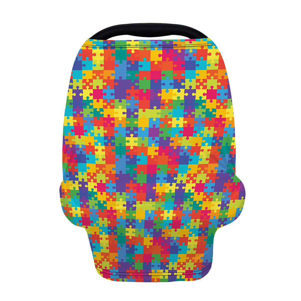 Colorful Autism Awareness Jigsaw Print Baby Seat Cover