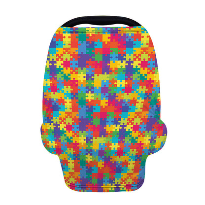 Colorful Autism Awareness Jigsaw Print Baby Seat Cover