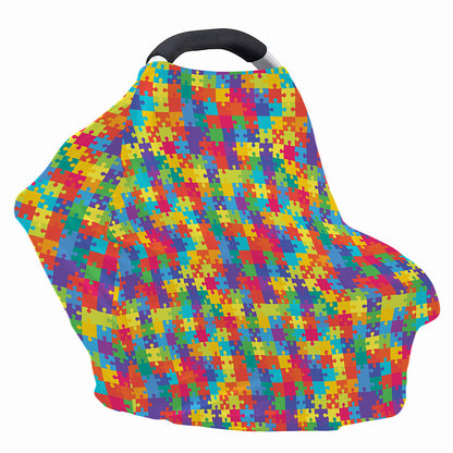 Colorful Autism Awareness Jigsaw Print Baby Seat Cover