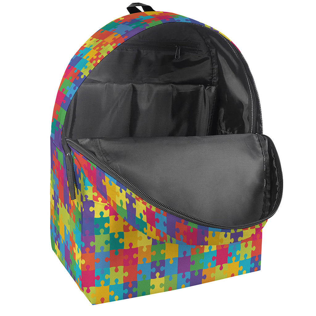 Colorful Autism Awareness Jigsaw Print Backpack