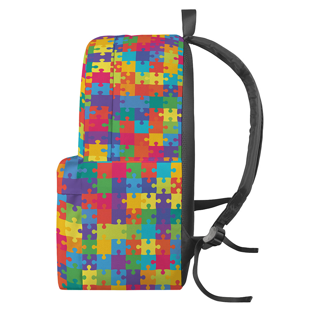 Colorful Autism Awareness Jigsaw Print Backpack
