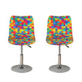 Colorful Autism Awareness Jigsaw Print Bar Stool Covers