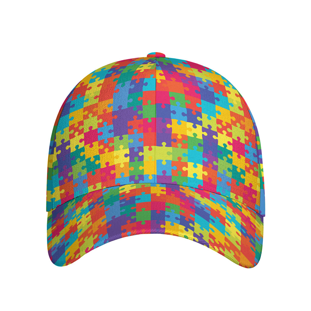 Colorful Autism Awareness Jigsaw Print Baseball Cap