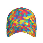 Colorful Autism Awareness Jigsaw Print Baseball Cap