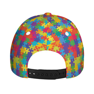 Colorful Autism Awareness Jigsaw Print Baseball Cap