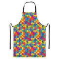 Colorful Autism Awareness Jigsaw Print Bib Apron With Pocket