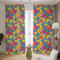 Colorful Autism Awareness Jigsaw Print Dimout Pencil Pleat Curtains