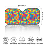 Colorful Autism Awareness Jigsaw Print Car Windshield Sun Shade