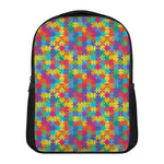 Colorful Autism Awareness Jigsaw Print Casual Backpack