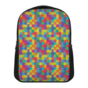 Colorful Autism Awareness Jigsaw Print Casual Backpack