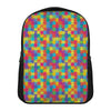 Colorful Autism Awareness Jigsaw Print Casual Backpack