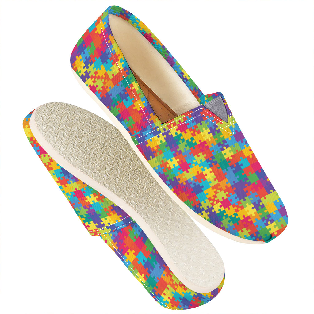 Colorful Autism Awareness Jigsaw Print Casual Shoes