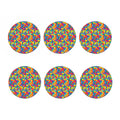 Colorful Autism Awareness Jigsaw Print Coaster Set