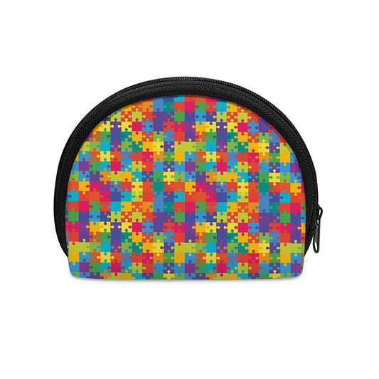 Colorful Autism Awareness Jigsaw Print Coin Purse