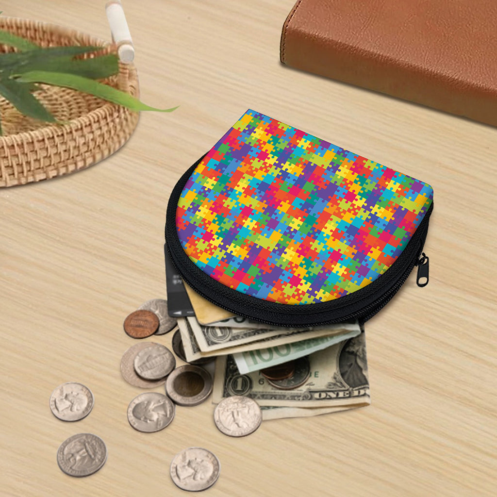 Colorful Autism Awareness Jigsaw Print Coin Purse