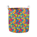 Colorful Autism Awareness Jigsaw Print Collapsible Laundry Basket