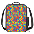 Colorful Autism Awareness Jigsaw Print Crossbody Lunch Bag