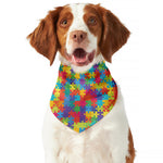 Colorful Autism Awareness Jigsaw Print Dog Bandana