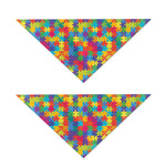 Colorful Autism Awareness Jigsaw Print Dog Bandana