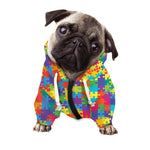Colorful Autism Awareness Jigsaw Print Dog Zip Up Hoodie