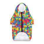 Colorful Autism Awareness Jigsaw Print Dog Zip Up Hoodie