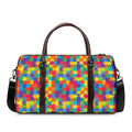 Colorful Autism Awareness Jigsaw Print Duffel Bag