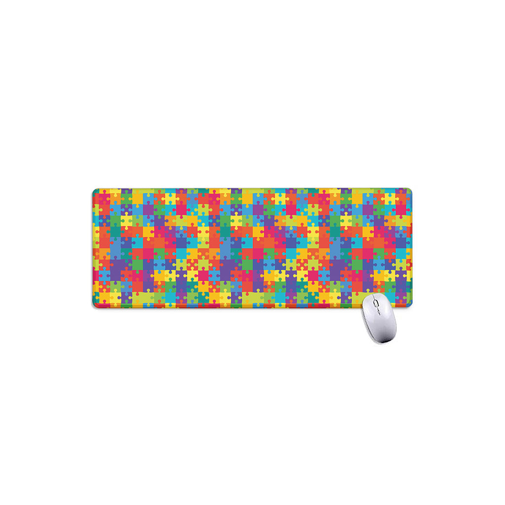 Colorful Autism Awareness Jigsaw Print Extended Mouse Pad